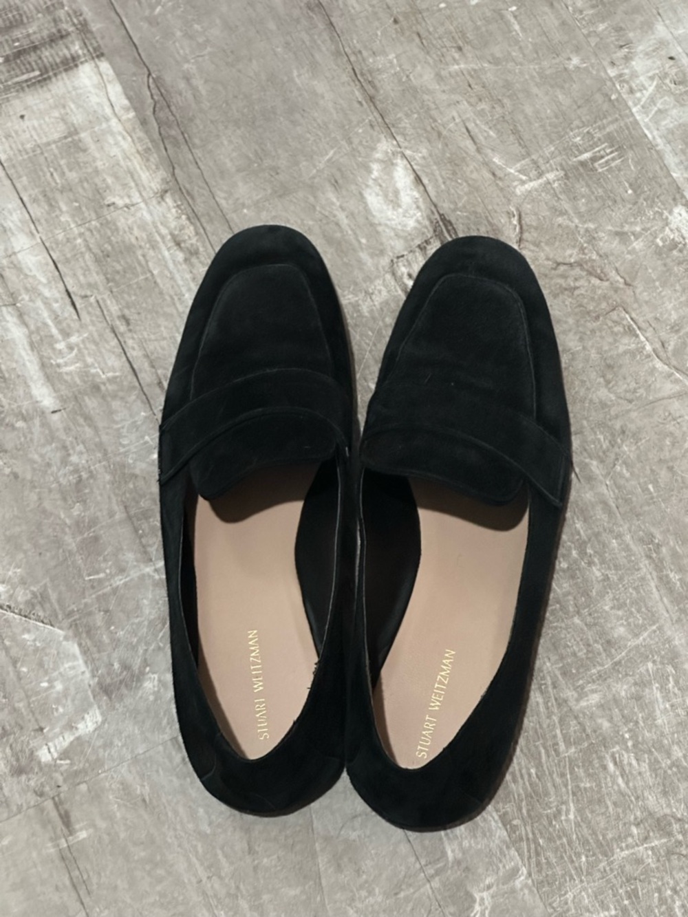 Stuart Weitzman Black Suede Loafers size 9.5